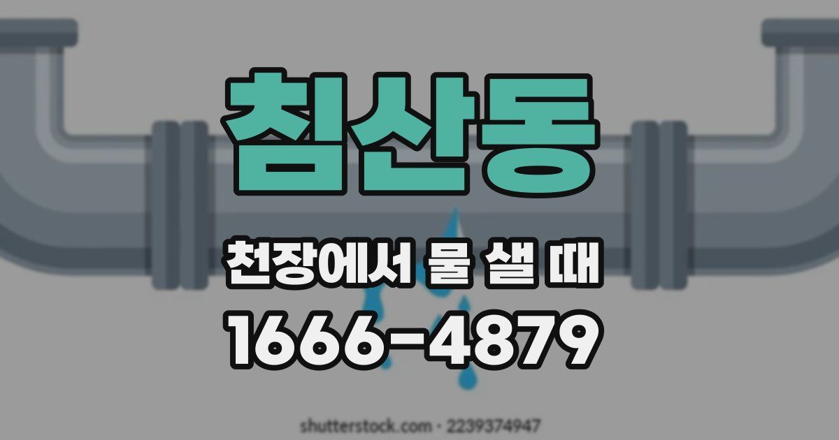 침산동 천장에서 물 샐 때