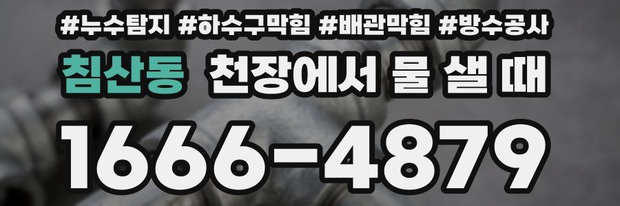 침산동 천장에서 물 샐 때
