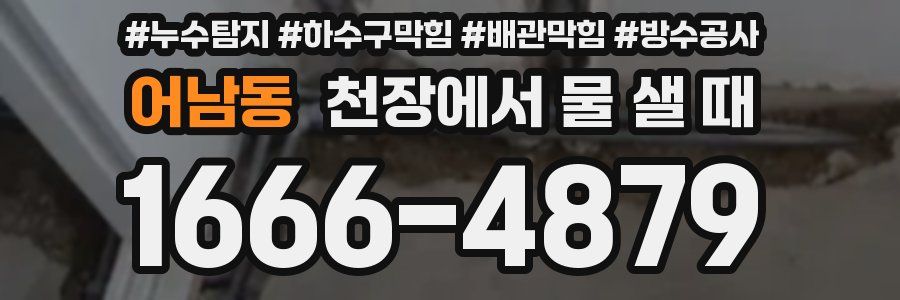 어남동 천장에서 물 샐 때