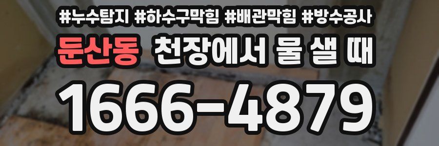 둔산동 천장에서 물 샐 때