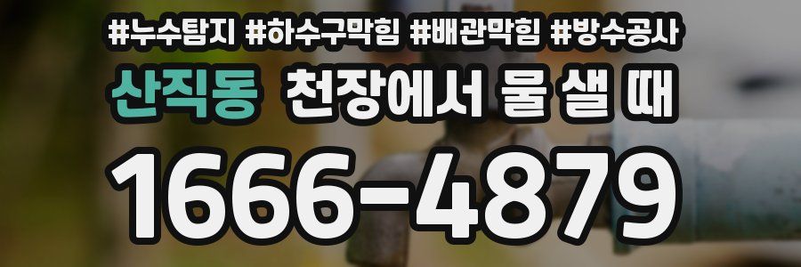 산직동 천장에서 물 샐 때