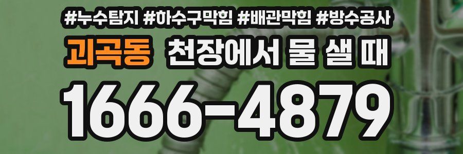 괴곡동 천장에서 물 샐 때