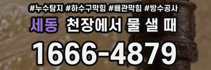 세동 천장에서 물 샐 때