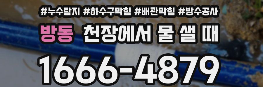 방동 천장에서 물 샐 때