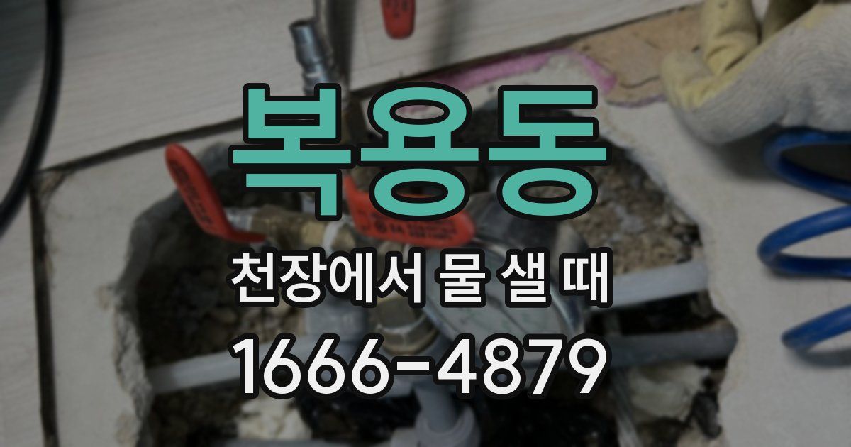 복용동 천장에서 물 샐 때