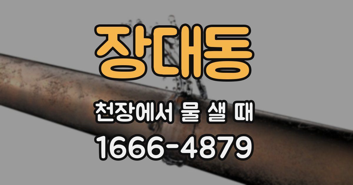 장대동 천장에서 물 샐 때
