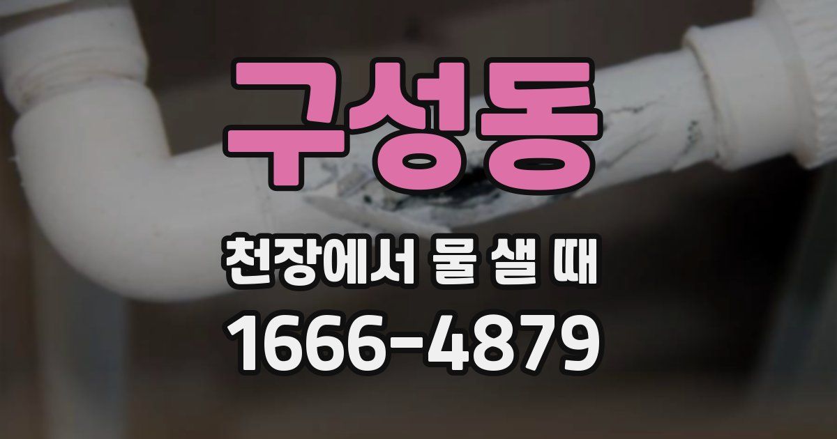 구성동 천장에서 물 샐 때
