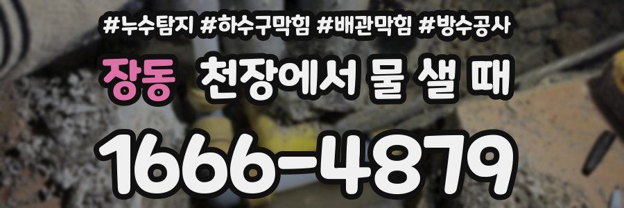 장동 천장에서 물 샐 때