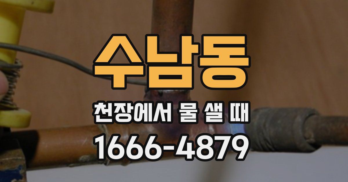 수남동 천장에서 물 샐 때
