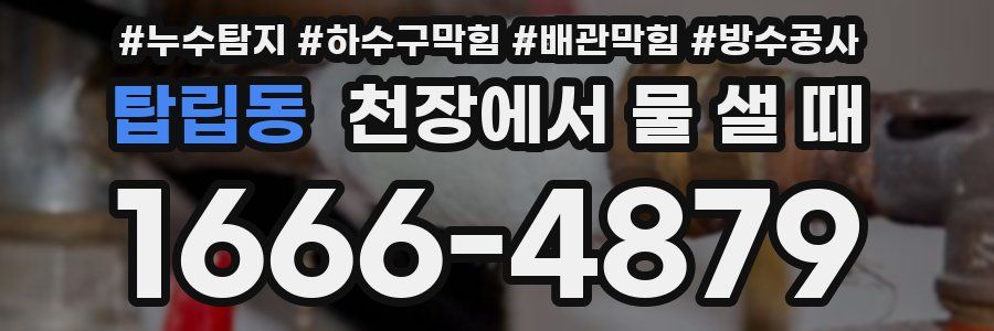 탑립동 천장에서 물 샐 때