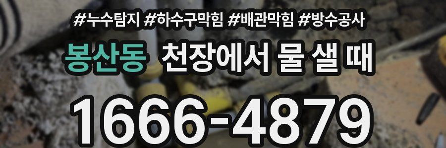 봉산동 천장에서 물 샐 때