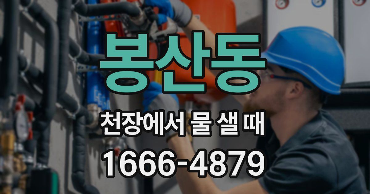 봉산동 천장에서 물 샐 때