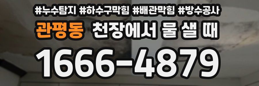 관평동 천장에서 물 샐 때