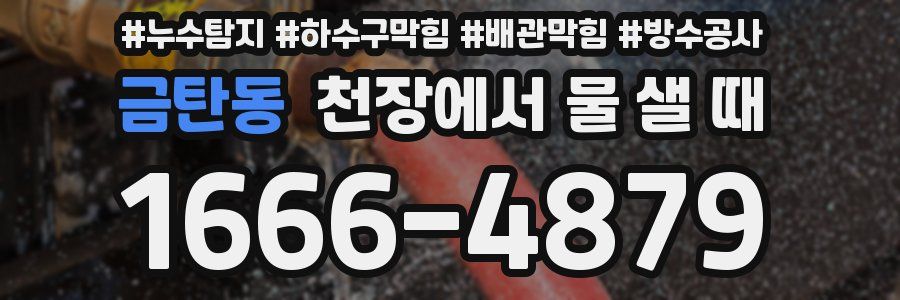 금탄동 천장에서 물 샐 때