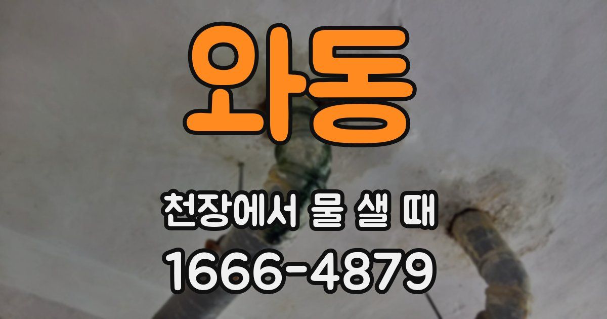 와동 천장에서 물 샐 때