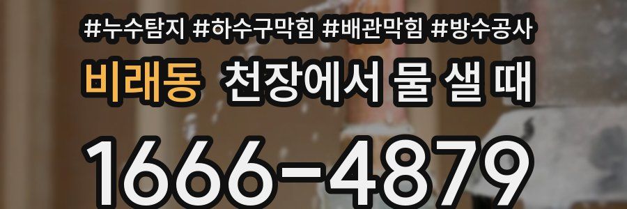 비래동 천장에서 물 샐 때