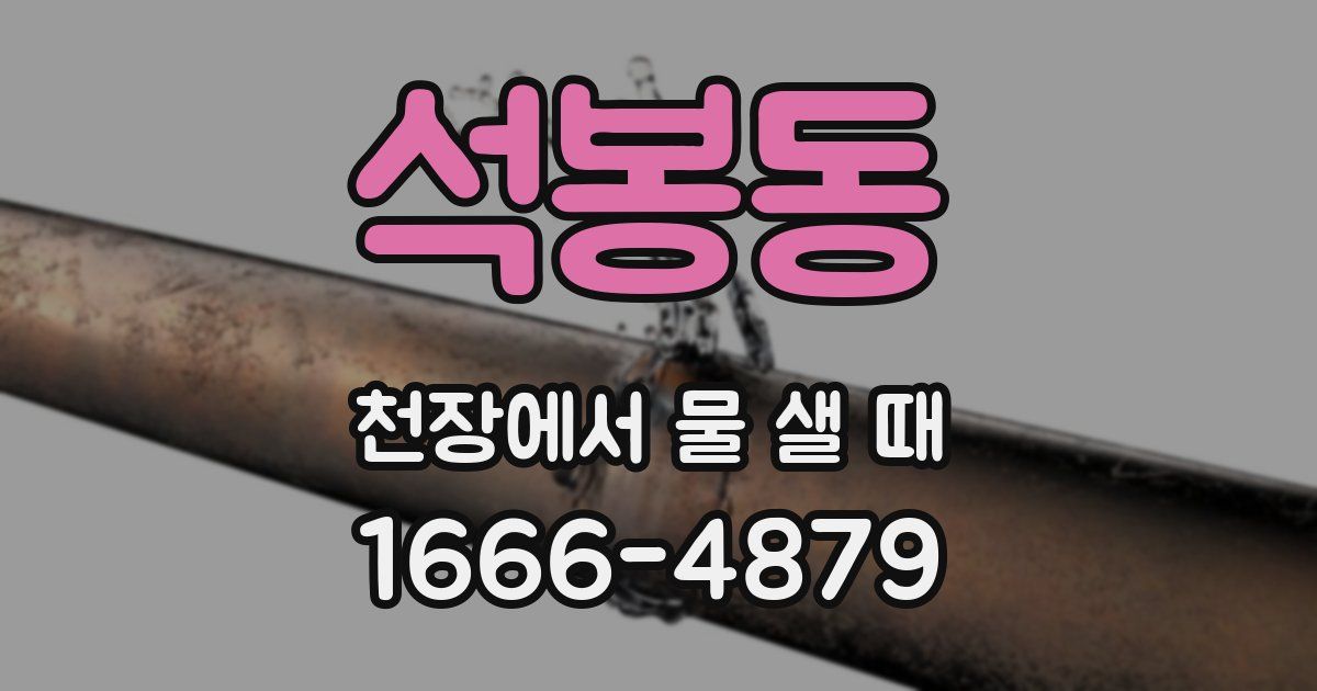 석봉동 천장에서 물 샐 때