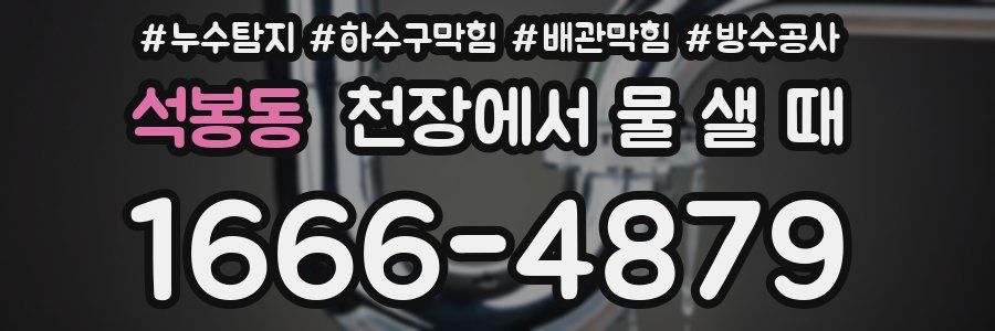 석봉동 천장에서 물 샐 때