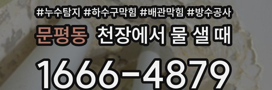 문평동 천장에서 물 샐 때