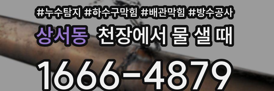 상서동 천장에서 물 샐 때