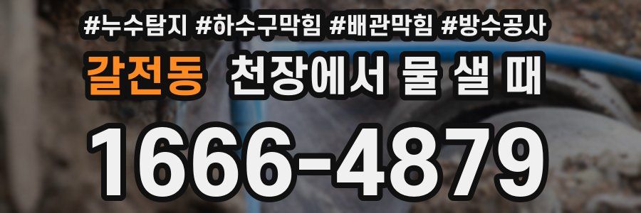 갈전동 천장에서 물 샐 때