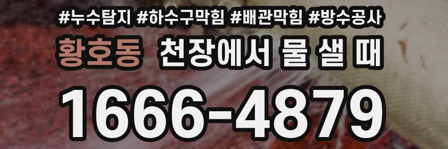 황호동 천장에서 물 샐 때