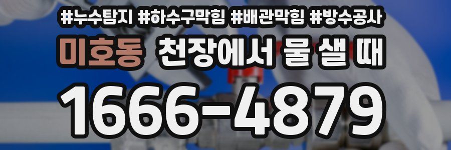 미호동 천장에서 물 샐 때