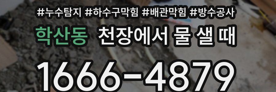 학산동 천장에서 물 샐 때
