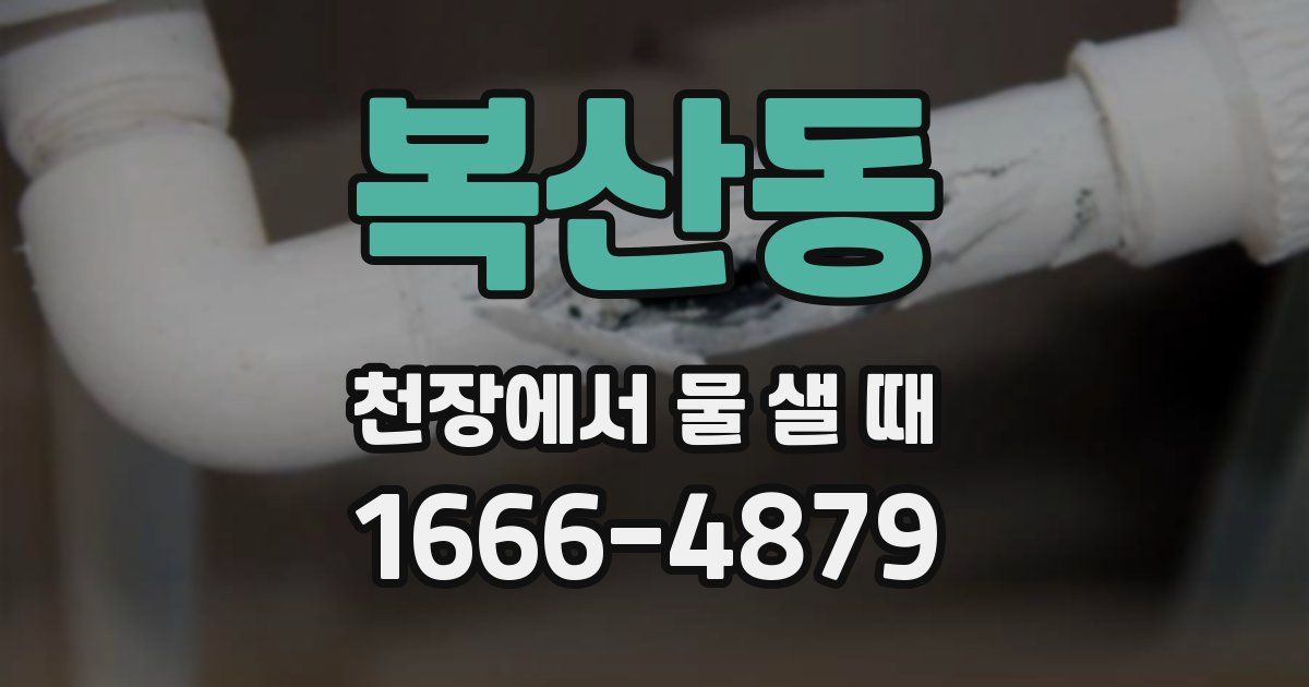 복산동 천장에서 물 샐 때