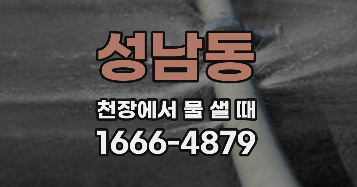 성남동 천장에서 물 샐 때