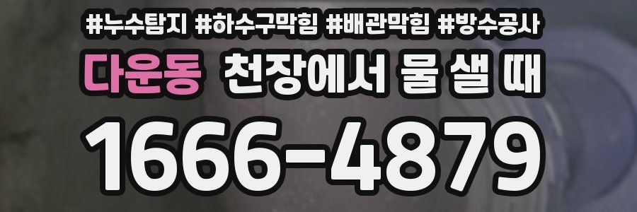 다운동 천장에서 물 샐 때