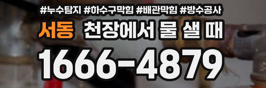 서동 천장에서 물 샐 때