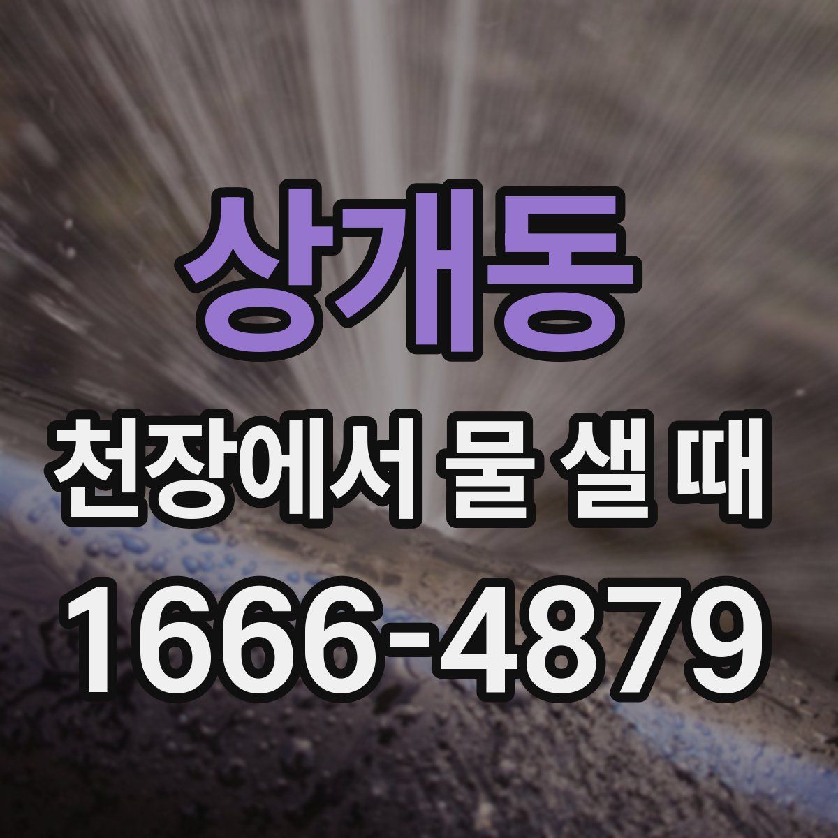 상개동 천장에서 물 샐 때