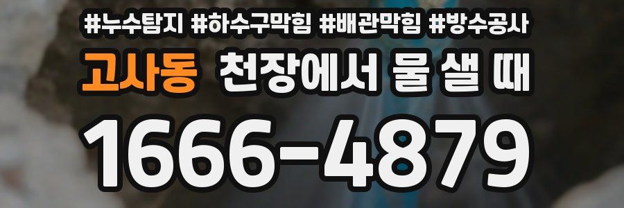 고사동 천장에서 물 샐 때