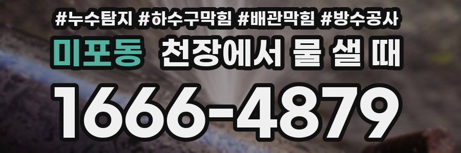 미포동 천장에서 물 샐 때