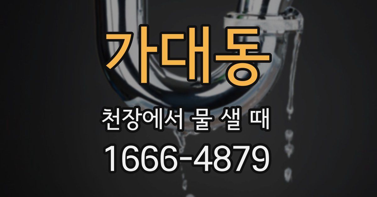 가대동 천장에서 물 샐 때