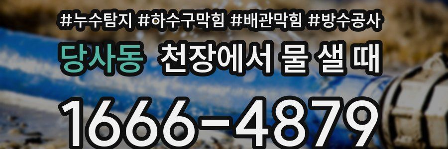 당사동 천장에서 물 샐 때