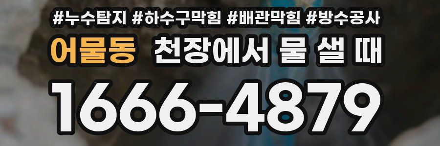 어물동 천장에서 물 샐 때