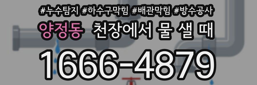양정동 천장에서 물 샐 때