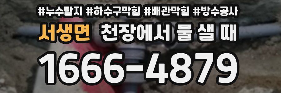 서생면 천장에서 물 샐 때