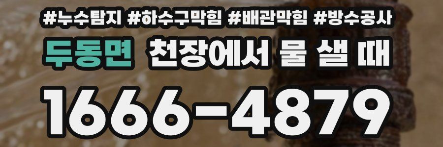 두동면 천장에서 물 샐 때