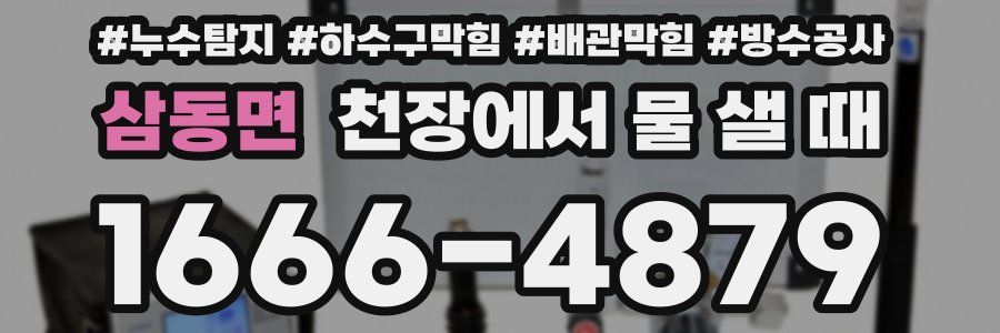 삼동면 천장에서 물 샐 때