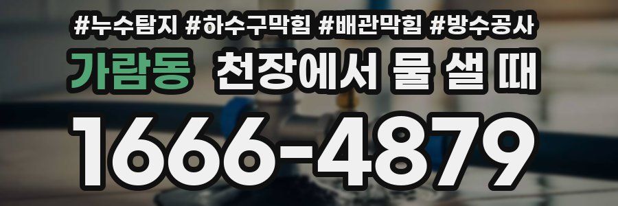가람동 천장에서 물 샐 때