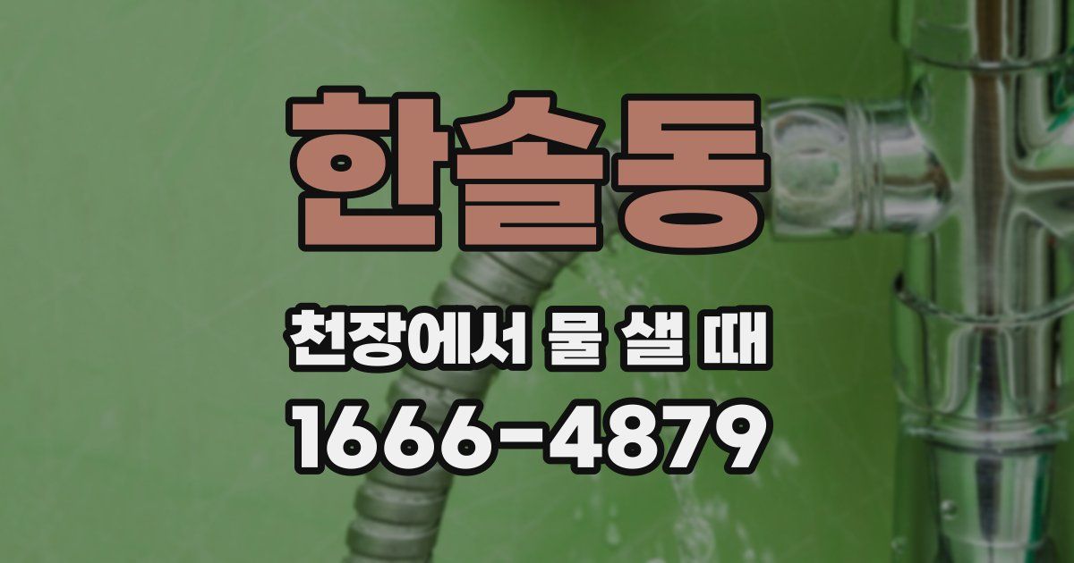 한솔동 천장에서 물 샐 때