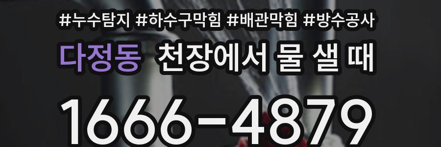다정동 천장에서 물 샐 때