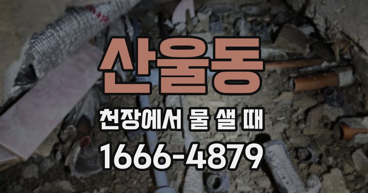 산울동 천장에서 물 샐 때