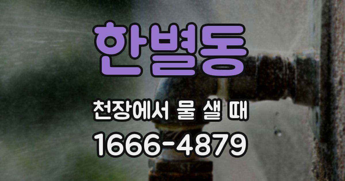 한별동 천장에서 물 샐 때