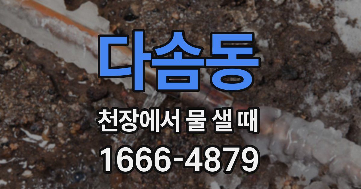 다솜동 천장에서 물 샐 때