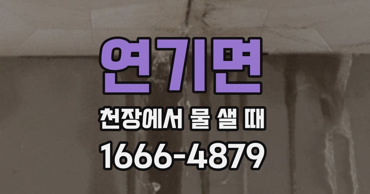 연기면 천장에서 물 샐 때