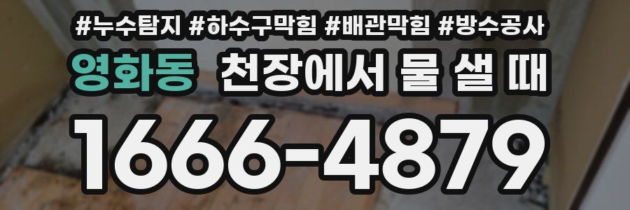영화동 천장에서 물 샐 때